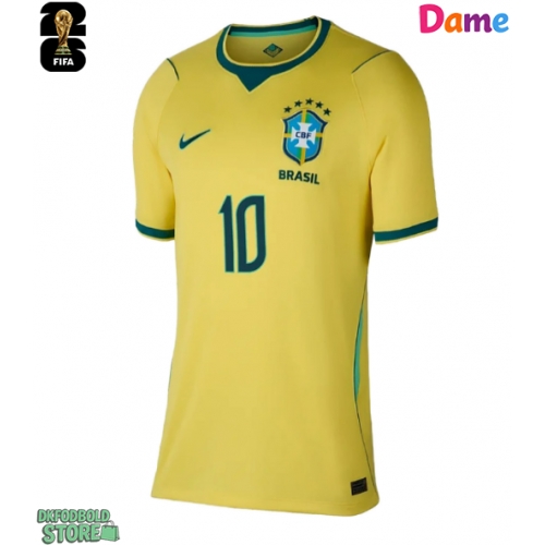 Brasilien Neymar Jr #10 Replika Hjemmebanetrøje Dame VM 2026 Kortærmet